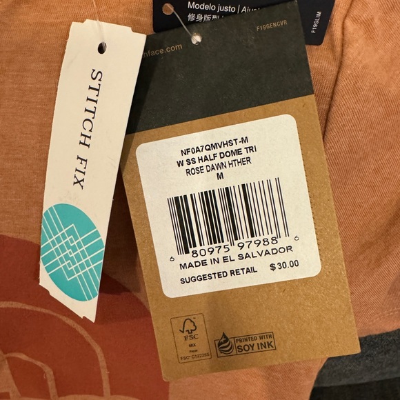 ❌NWT The North Face logo short sleeve t-shirt women’s M rose heather pink tee - Picture 2 of 5